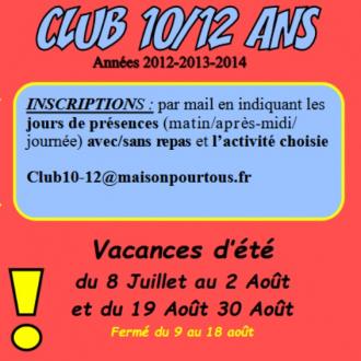 INSCRIPTIONS CLUB 10-12 t 2024