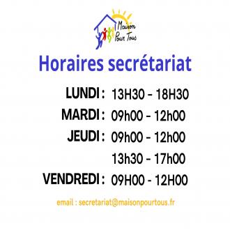 Horaires secr�tariat