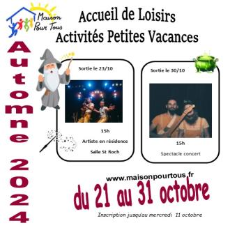 Programme des vacances d'Automne