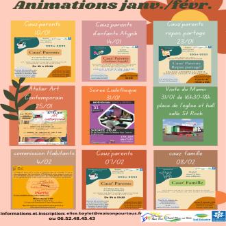 Animations de janvier et fvrier 2025
