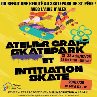 Graff et initiation Skate au Skatepark de St- Pre