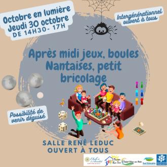 Apr�s midi interg�n�rationnel Jeux de soci�t�s, boules Nantaises, bricolage