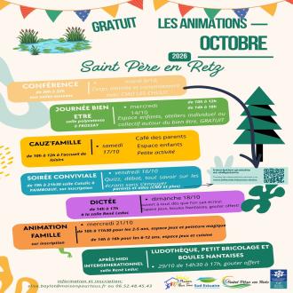 Planning des animations d'octobre