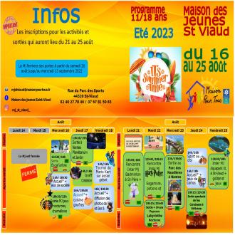 MJ Saint Viaud - Programme du 16 au 25 aout