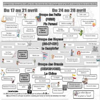 Programme des vacances d'Avril